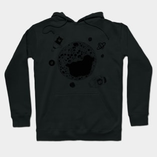 Coffee planet and space cats Hoodie